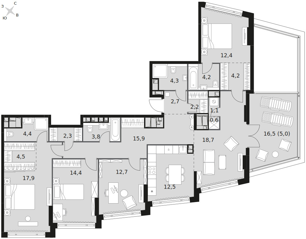Роттердам — 5-комнатная · 143,8 м²