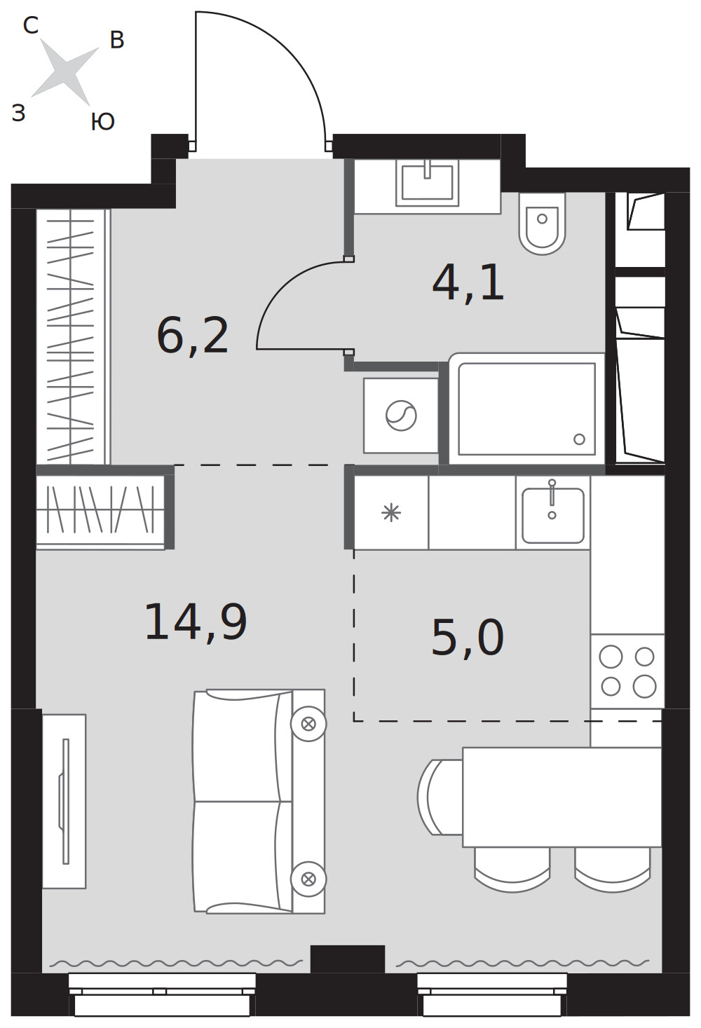 Sydney City — Студия · 30,2 м²