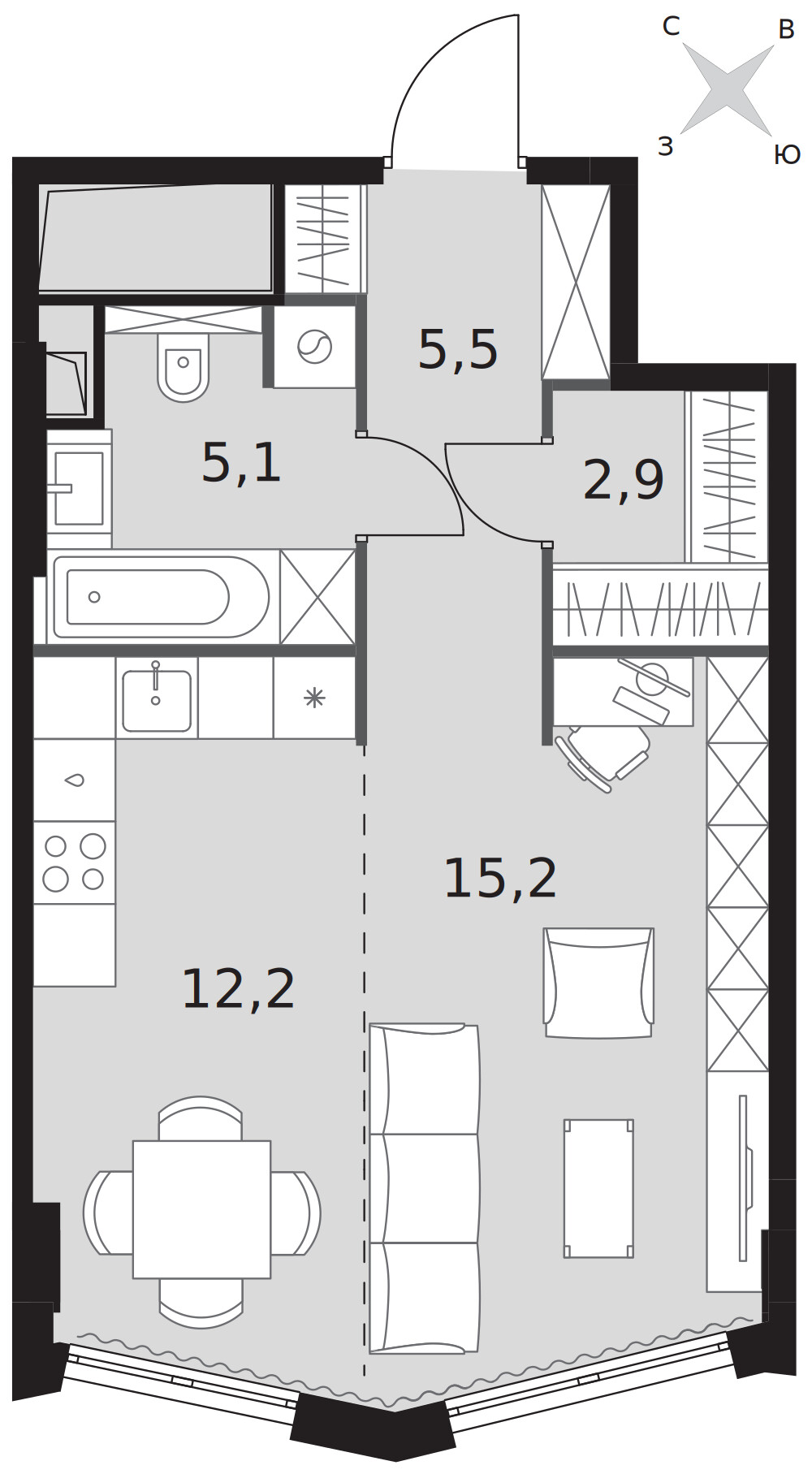 Sydney City — Студия · 40,9 м²